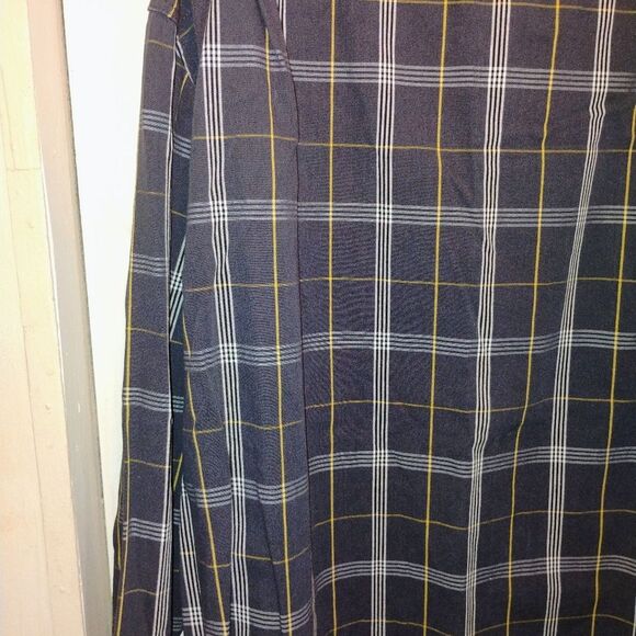 C E. Schmidt Nwot Men's Black and Yellow Plaid Button Down Shirt - Picture 9 of 12
